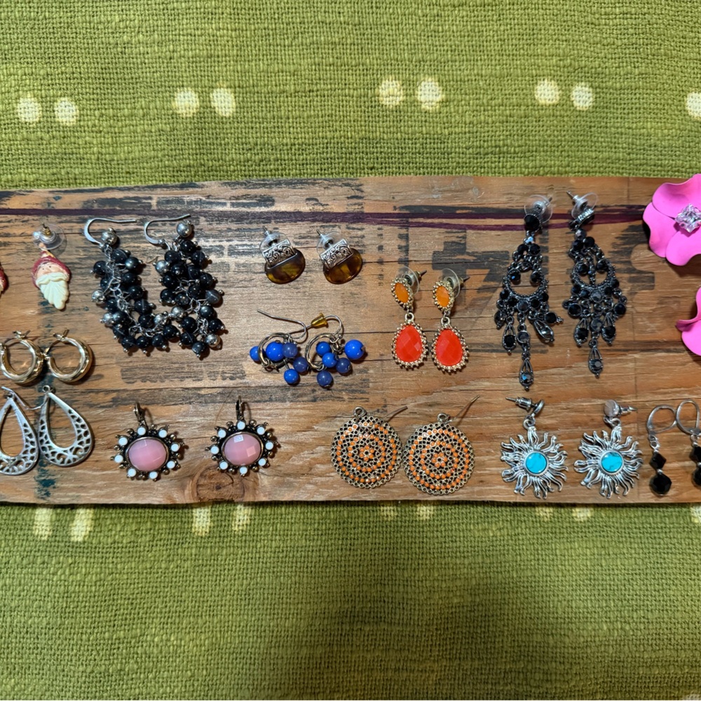 Lot of 13 pairs antique earrings hard to come by